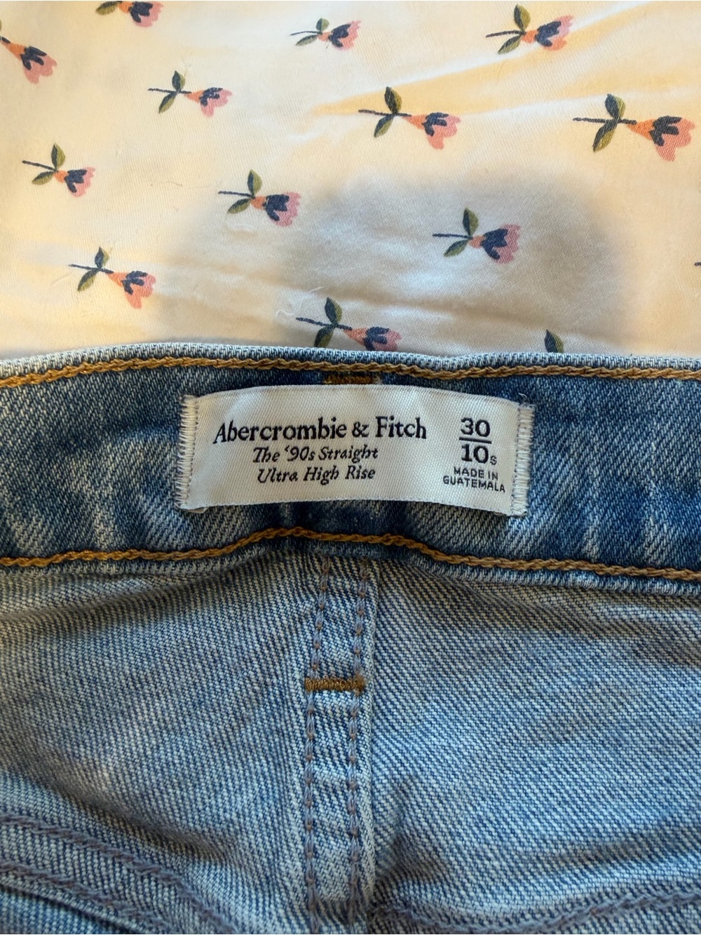 Abercrombie & Fitch Light Blue High Rise '90s Straight Jeans